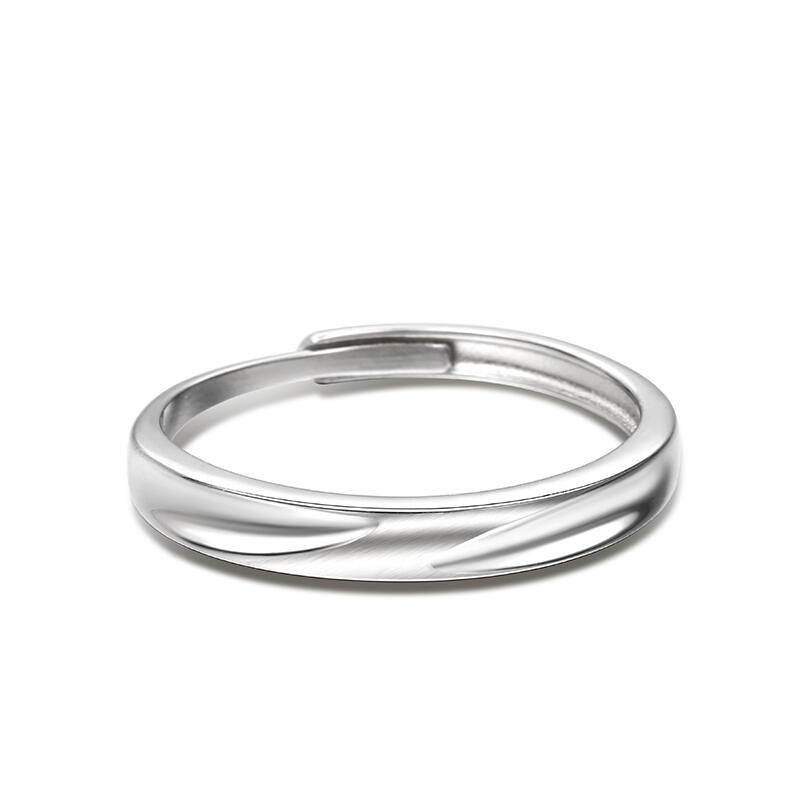 Jeulia "Love Never Fails" Enkelt Matt Justerbart Sterling Silver Band för Dam