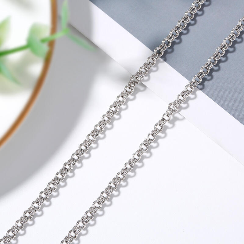 Jeulia Double Chain Design Sterling Silver Necklace