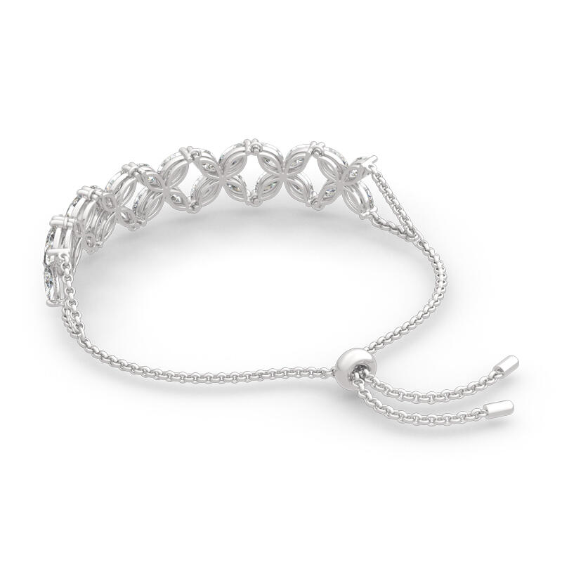 Jeulia "Gorgeous Beauty" Marquise Cut Sterling Silver Bracelet