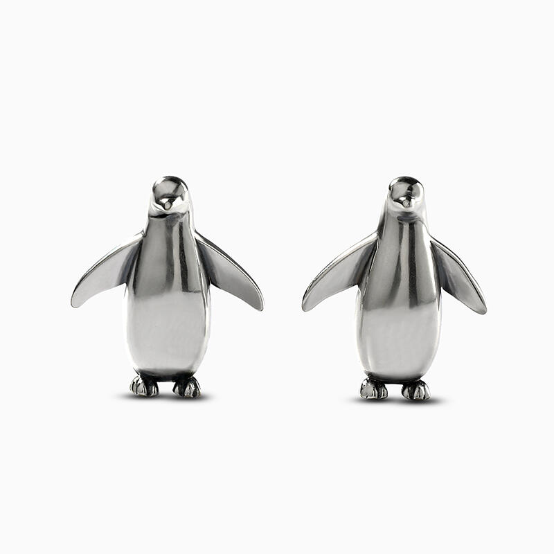 Jeulia Brincos de pinguim de prata esterlina