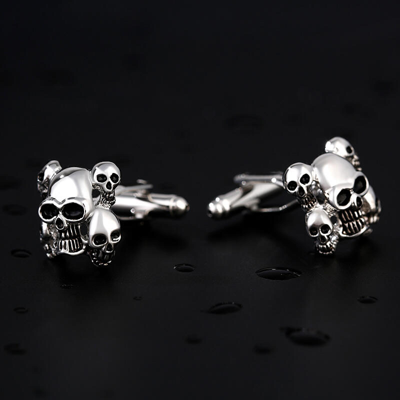 Jeulia Vintage Five Skulls Copper Men's Cufflinks