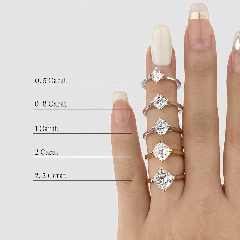 "Ewiges Gelöbnis" 0,8ct Kissenschliff Solitärring