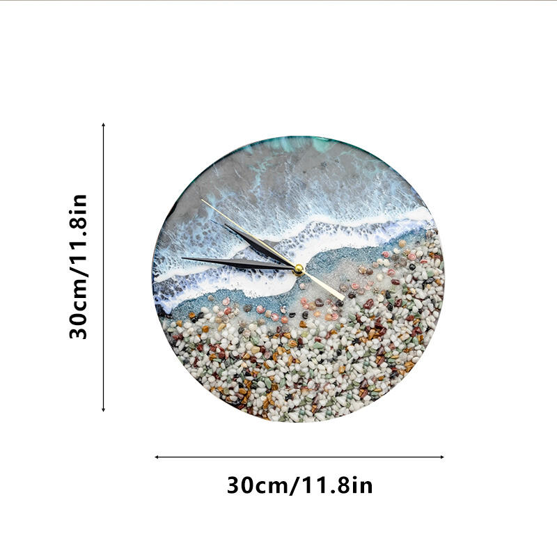Reslol Enchanting Ocean Wave Resin Art Wall Clock