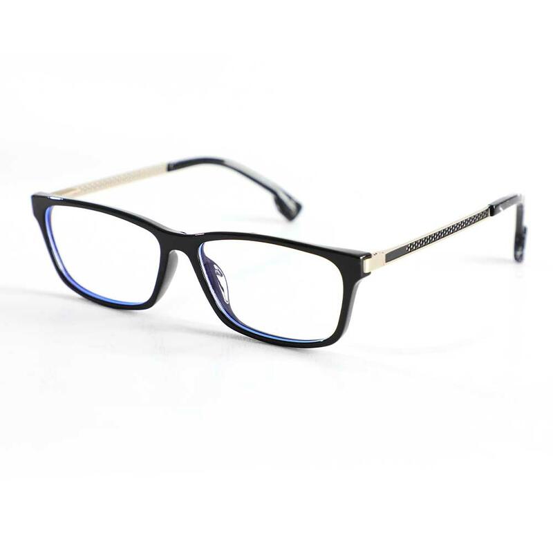 Eddie Rechteckige Schwarze Brille