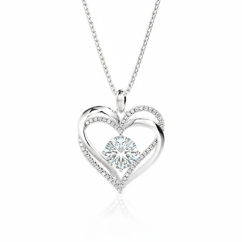 Jeulia "Eternal Love" Double Heart Custom Necklace With Birthstone