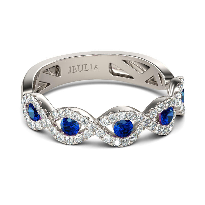 Jeulia Twist Sterling Silver Women's Band
