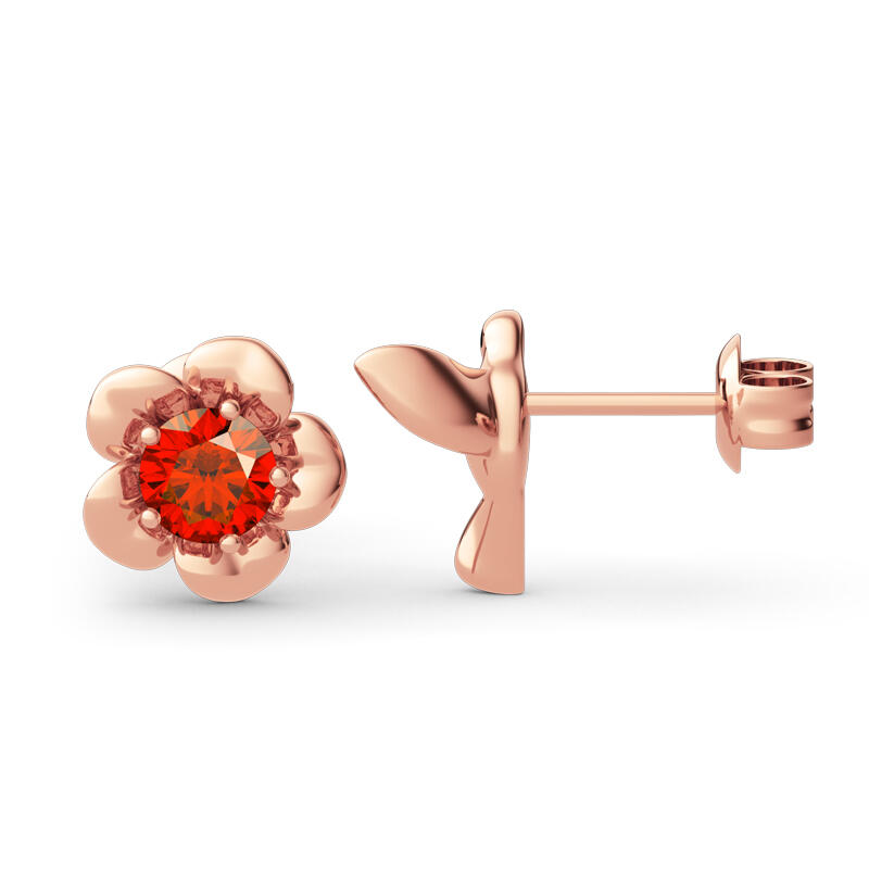 Jeulia "Hummingbird＆Flower" Sterling Silver Stud Earrings