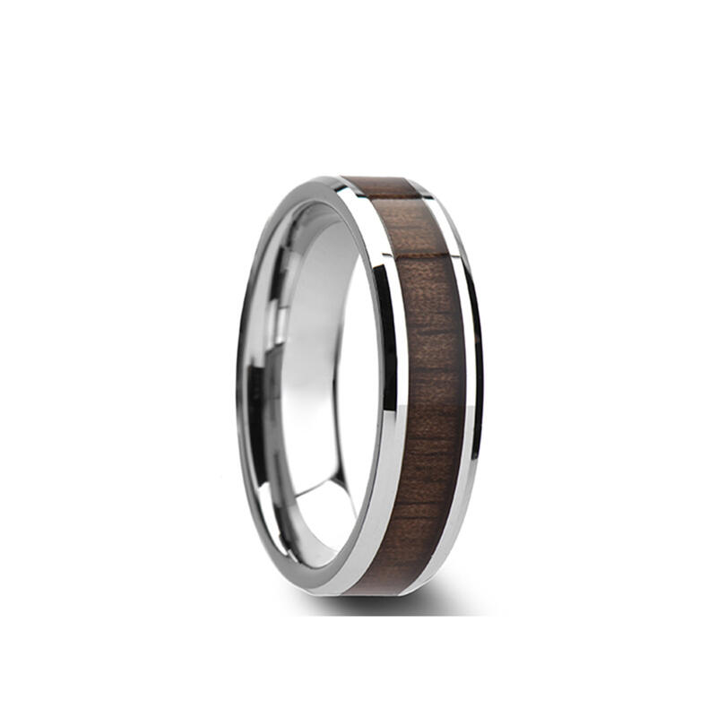 Jeulia Fedine da Uomo in Acciaio Inossidabile Colore Noce