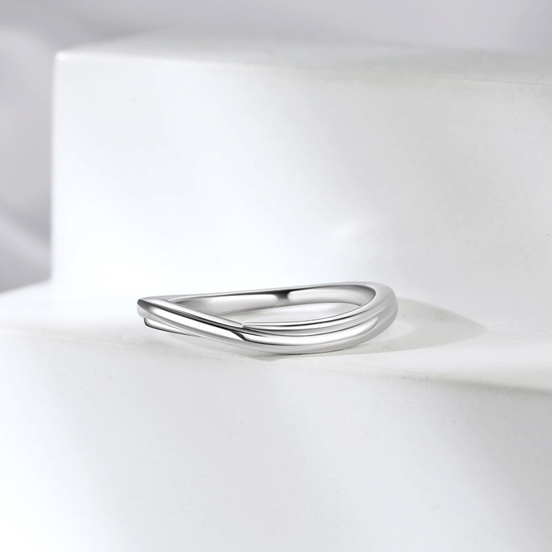 Jeulia S-shaped Design Sterling Silver Men's Band