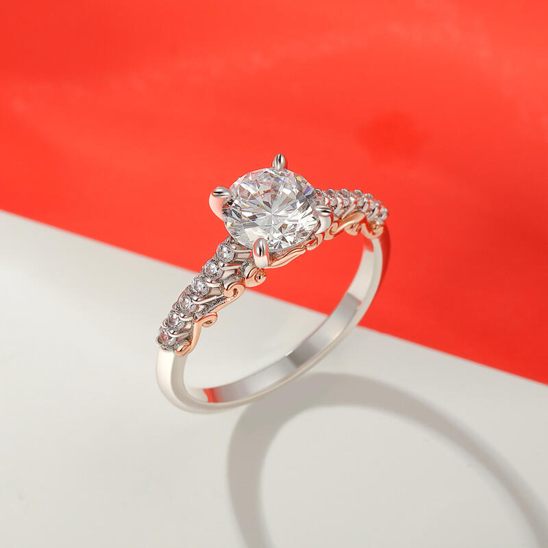 Jeulia Two Tone Pumpkin Pod Engagement Ring