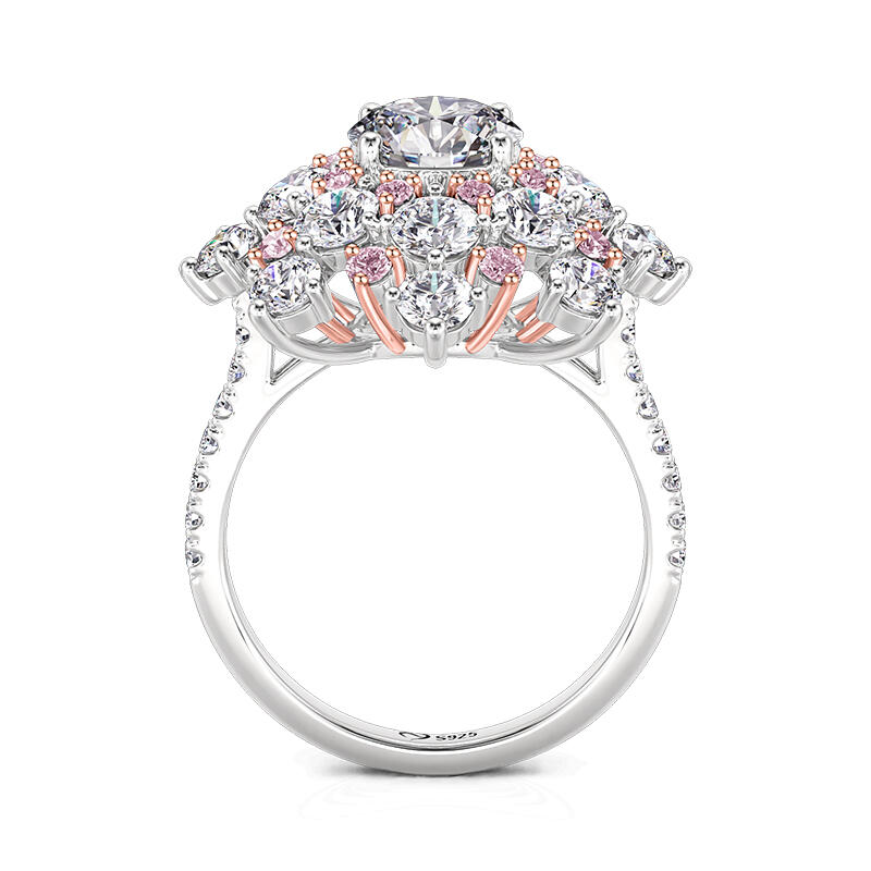 Jeulia Irregular Halo Blush Fireworks Cluster Ring