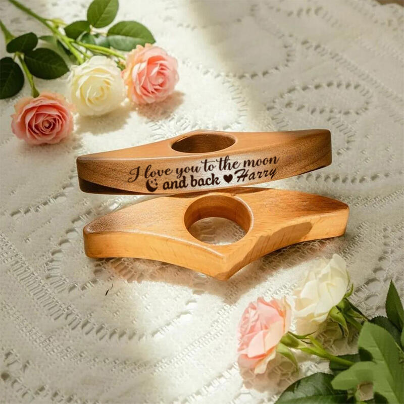 Gepersonaliseerde boekenlegger Duimboekenlegger Houten ring cadeau voor haar