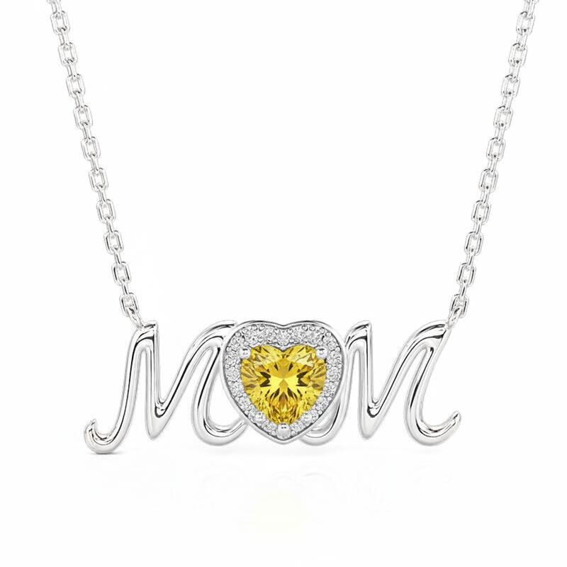 Jeulia Custom Heart Birthstone Necklace for Mom's Love