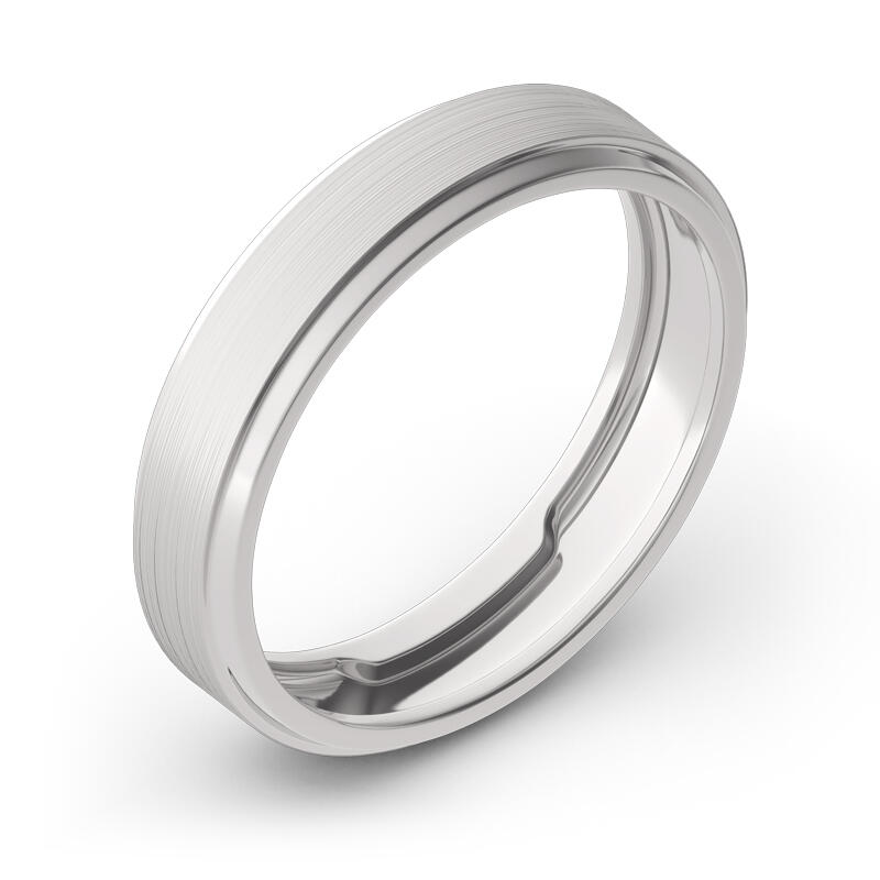 Jeulia Anillo Clásico En Oro Blanco De 14k Para Hombre