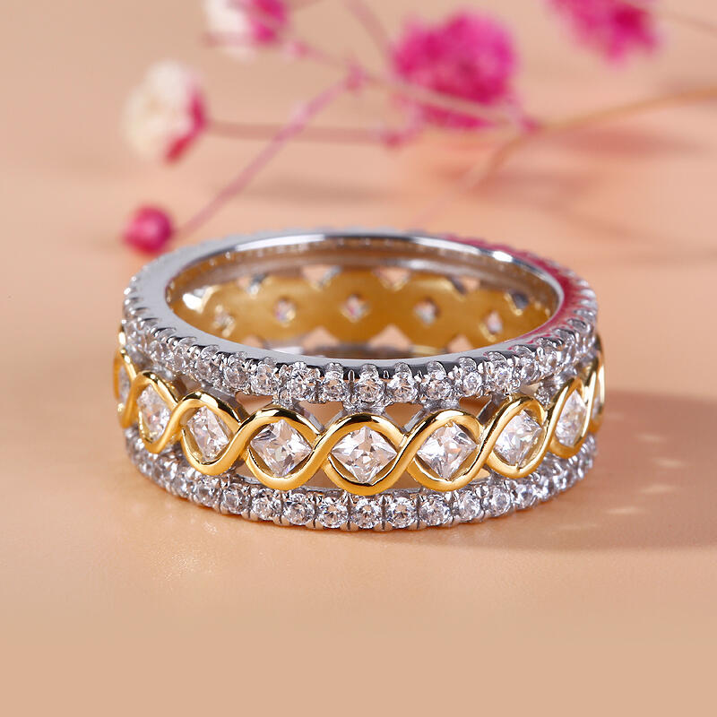 Jeulia Alianza De Infinito Para Mujer De Talla Princesa En Plata De Ley