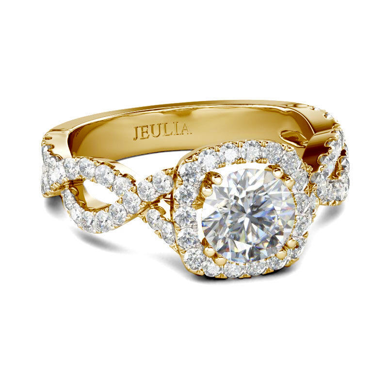 Twist Round Cut Sterling Silver Ring