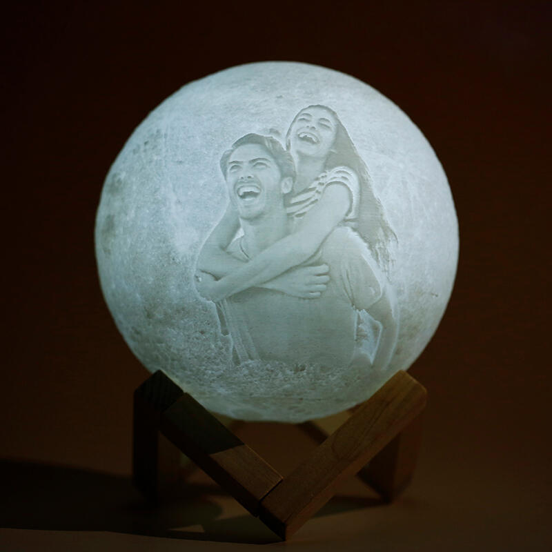 Touchez 2 Couleurs-Lampe Lune Photo,Lampe Photo 3D Personnalisée(10cm-20cm)