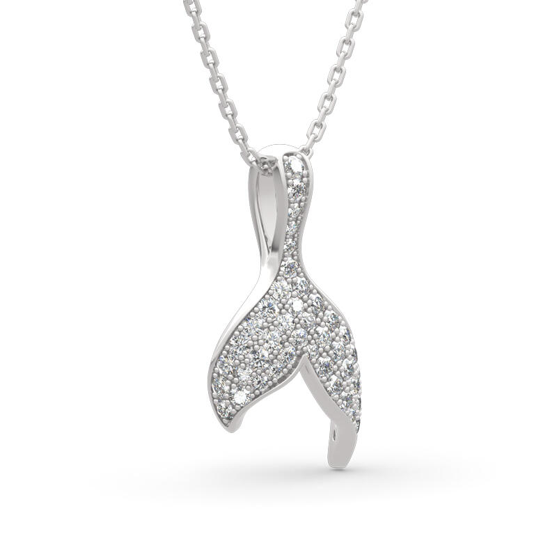 Jeulia "Dancing by the Moonlight" Mermaid Tail Sterling Silver Necklace