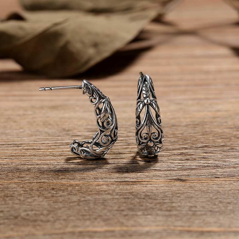 Celestial Garden Crescent Moon Earrings