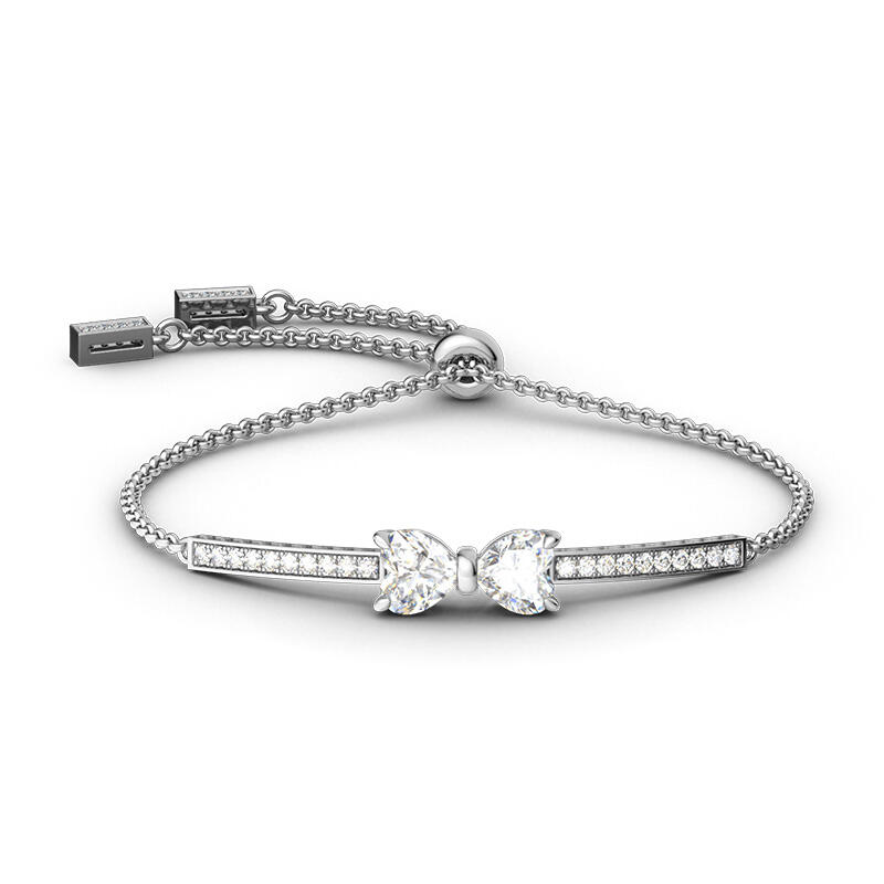 Jeulia Conjunto de joyas de lazo de cuerda de plata de ley
