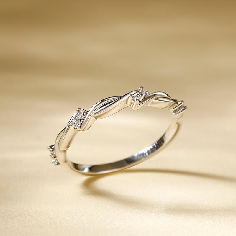 جوليا خواتم متشابكة قطع دائري 10K/14K/18K ذهب البلاتيني