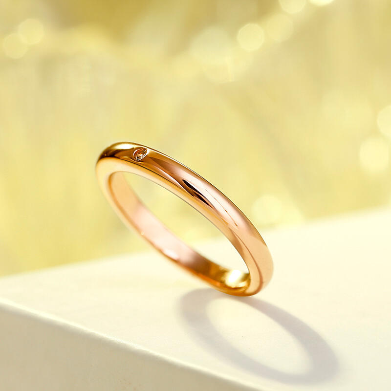 Jeulia Anillo 10K/14K/18K oro clásico de corte redondo