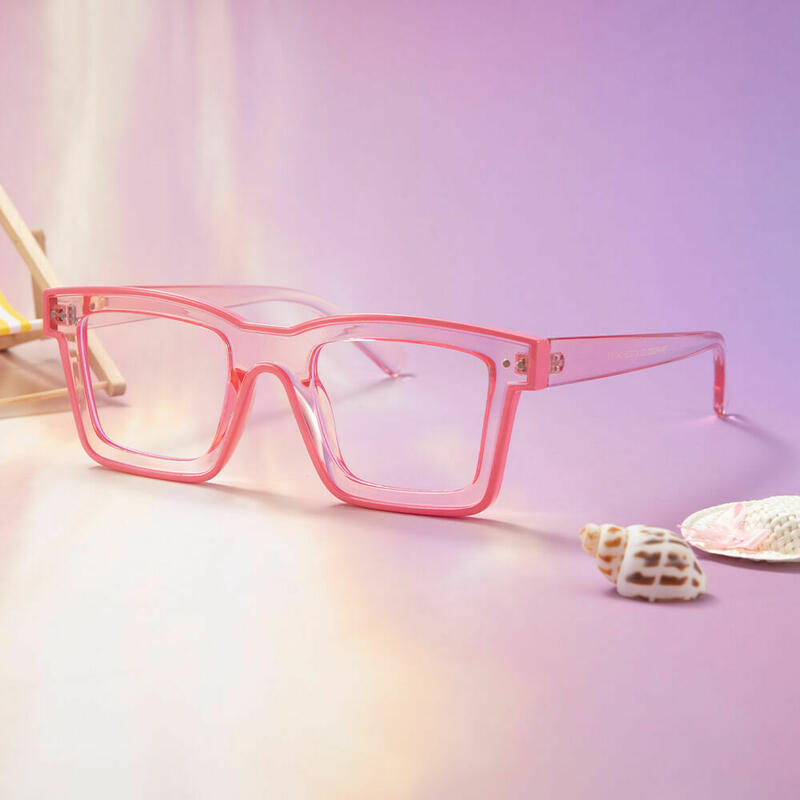 Bronte Square Pink Glasses