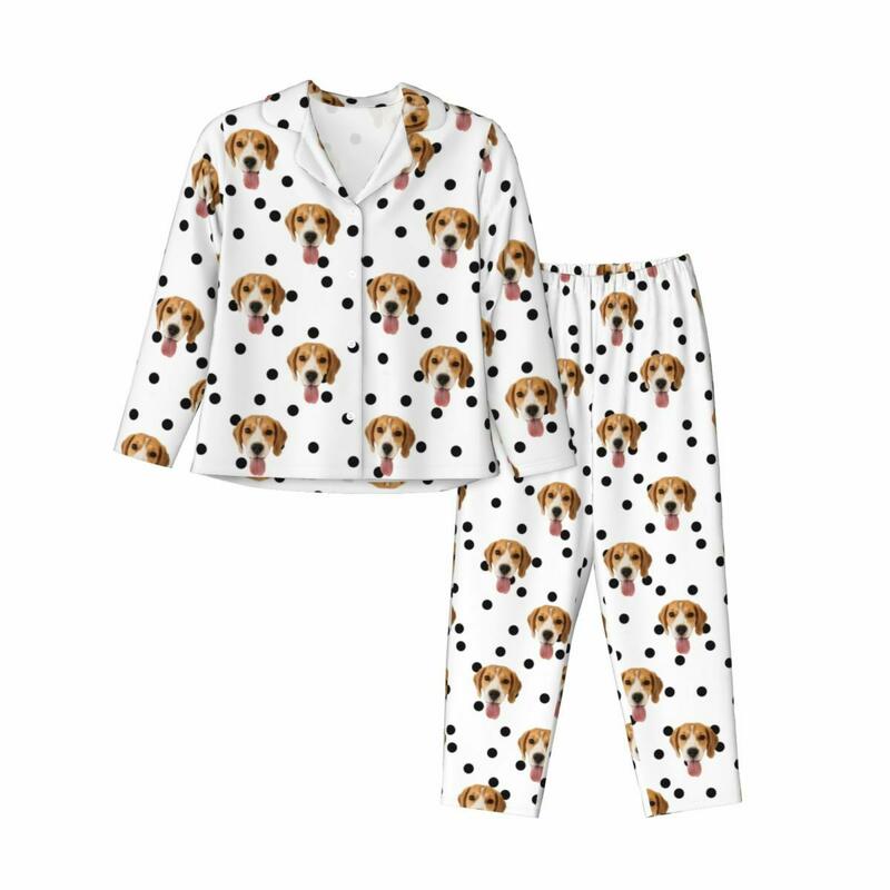 Pigiama personalizzato Modello a pois con foto personalizzata Design a colori opzionale Regalo perfetto per la persona cara