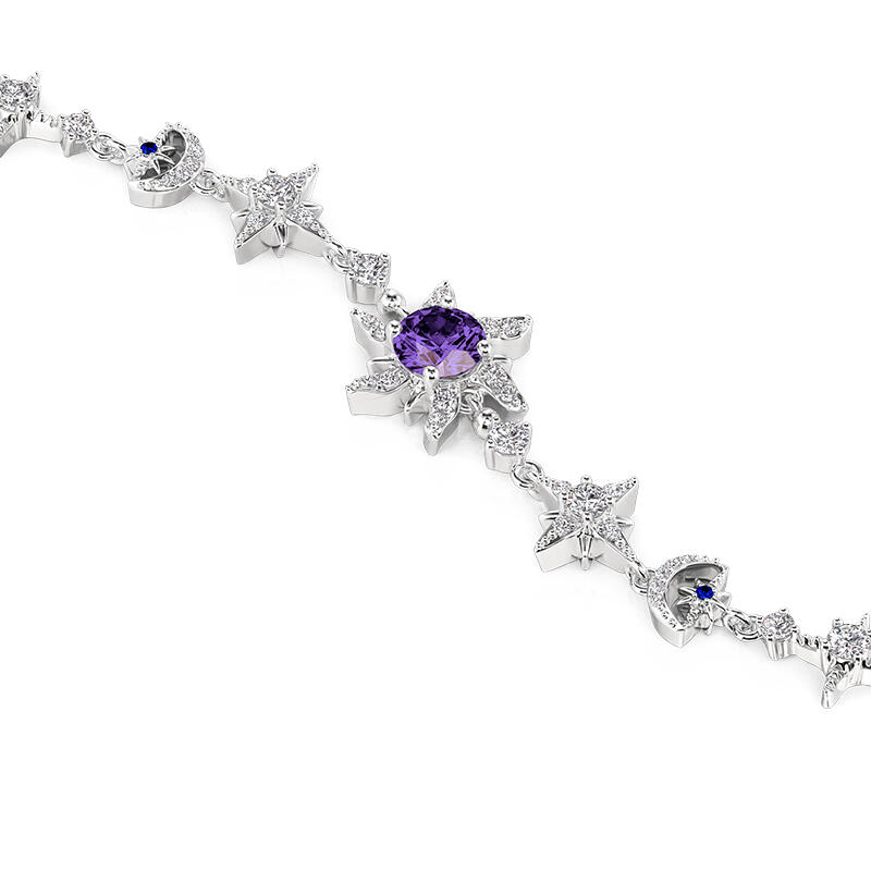 Jeulia Bracelet "Infinite Glow" Soleil  Lune et Étoiles en Argent Sterling