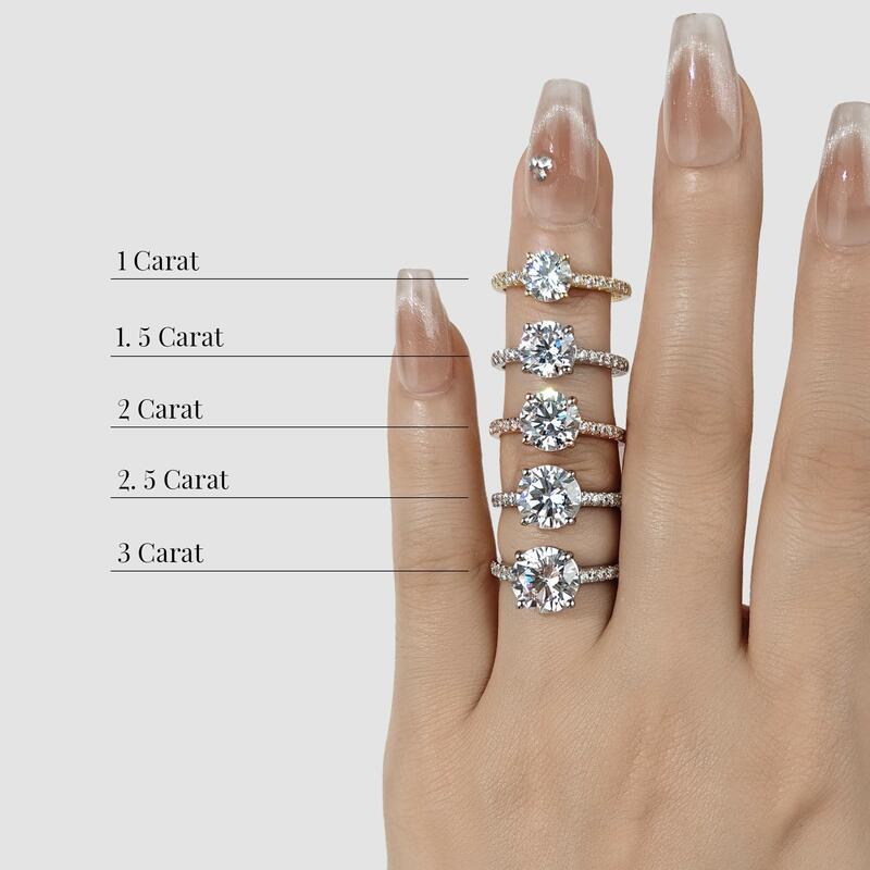 "An Deiner Seite" 2.5 Karat Rund-Schliff Seitenstein-Verlobungsring