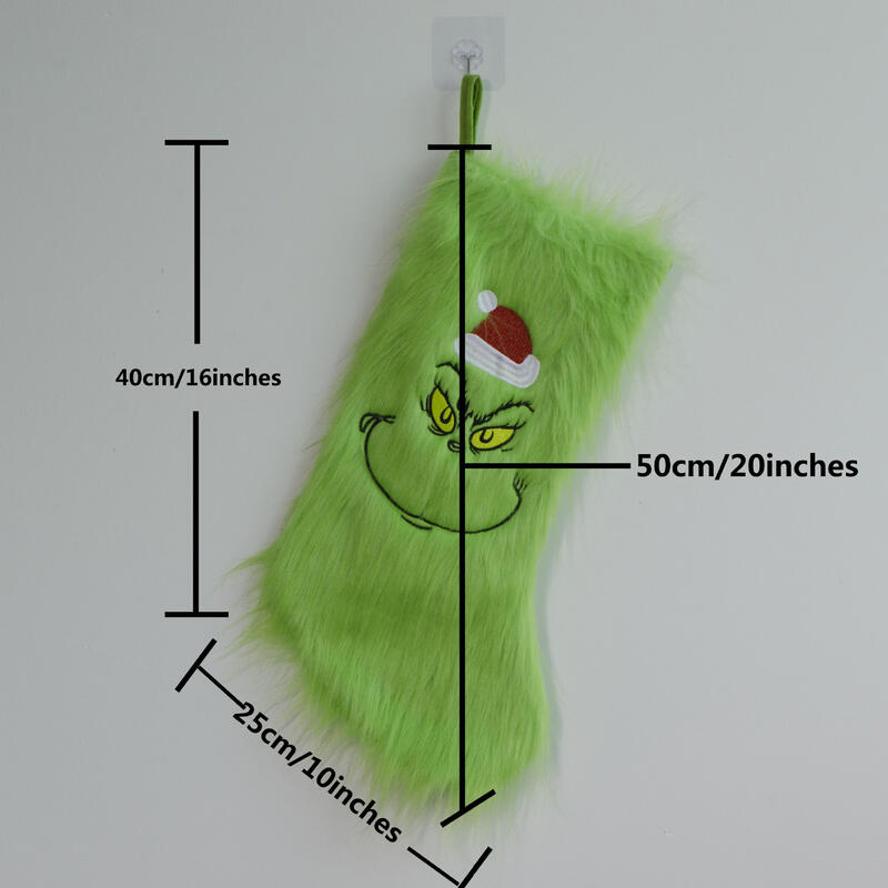 Personalized Green Monster Christmas Stockings Custom Embroidered Name Funny Gifts