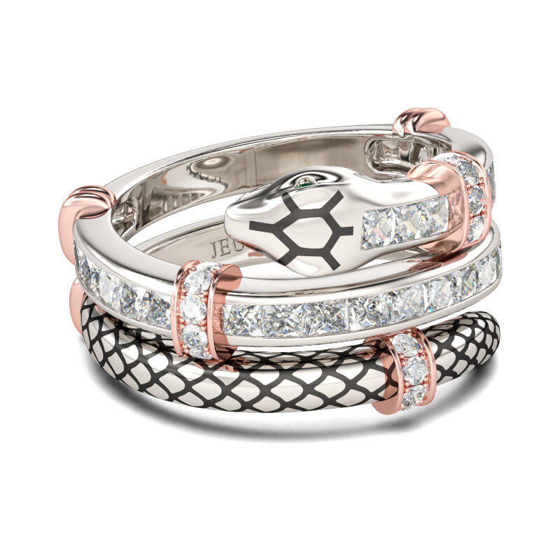 Jeulia Knot Snake Sterling Silver Women's Band