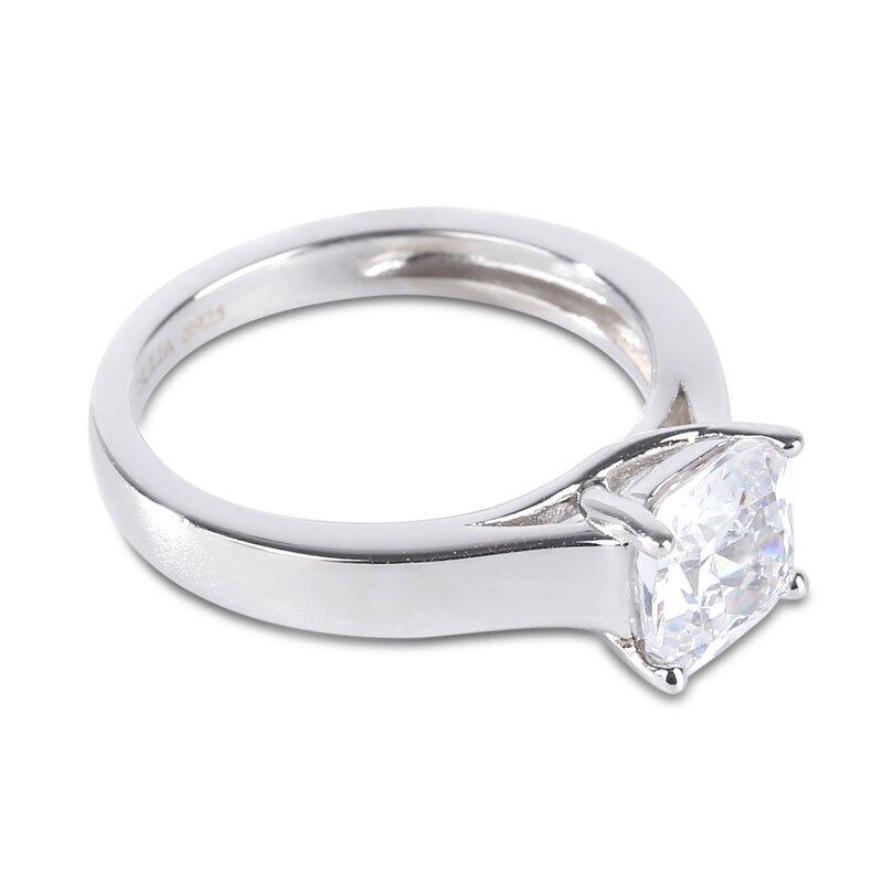 Jeulia Cushion Cut Sterling Silver Ring