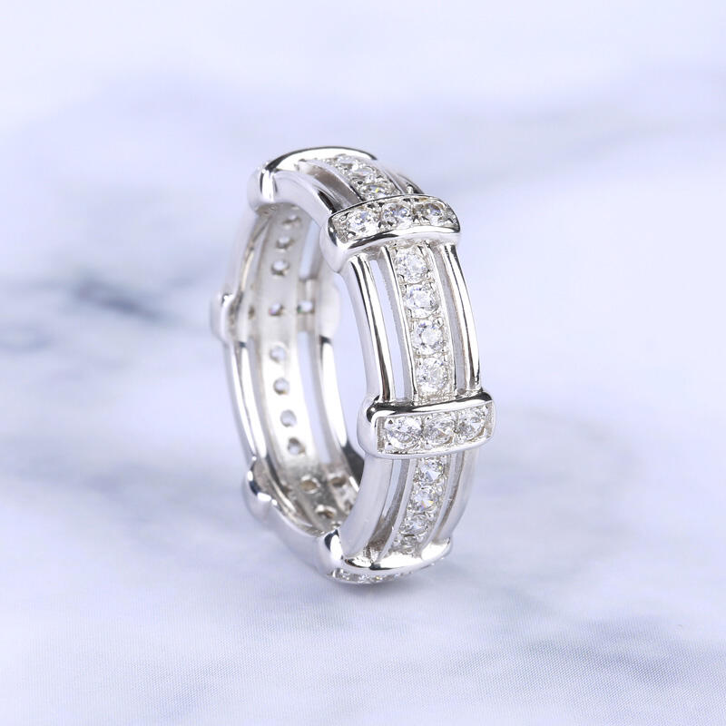 Jeulia Knot Sterling Silver Men's Band