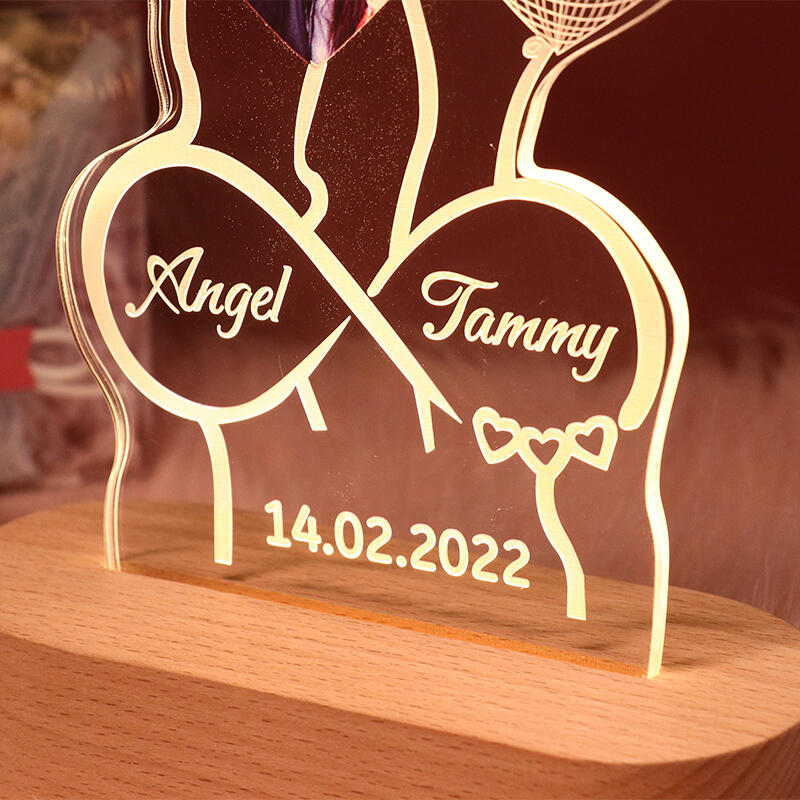 インフィニティ＆ハート 名入れ 写真入れ led ナイトライト オーダーメイド