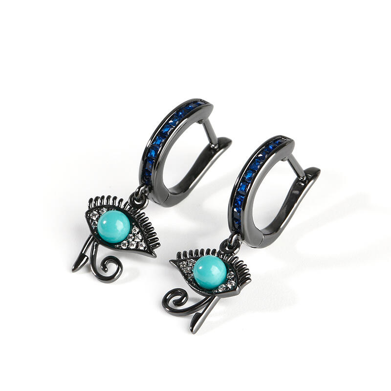 Jeulia Brincos olho de demônio olho azul e design de diamante