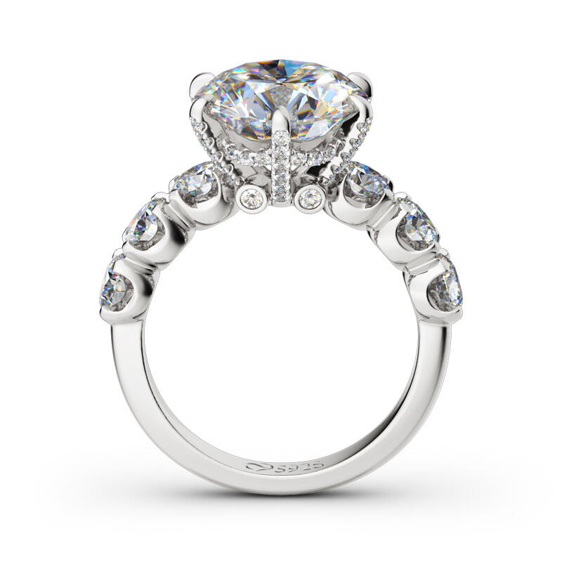 Jeulia Round Cut Sterling Silver Ring