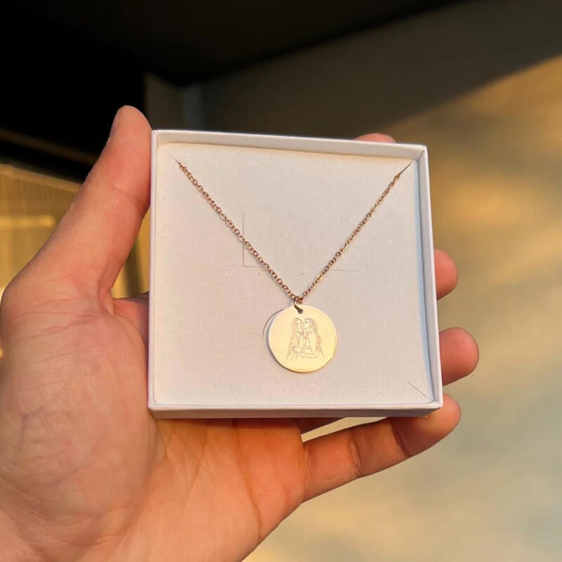 写真 イラスト 刻印 ネックレス オーダーメイド - Drawelry.jp