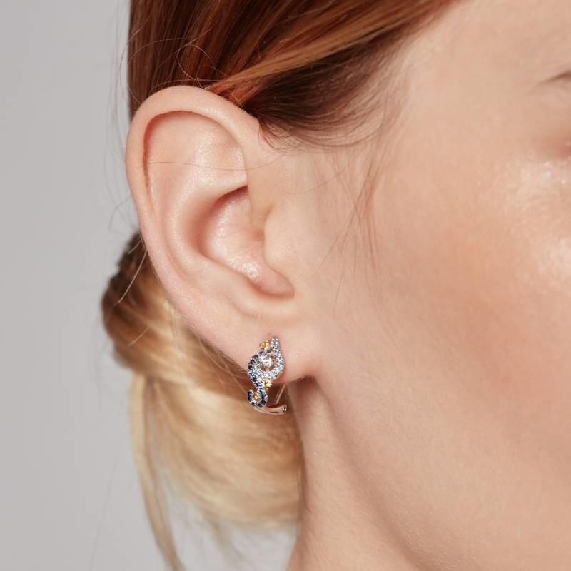 "The Starry Night" Round Cut Hoop Earrings