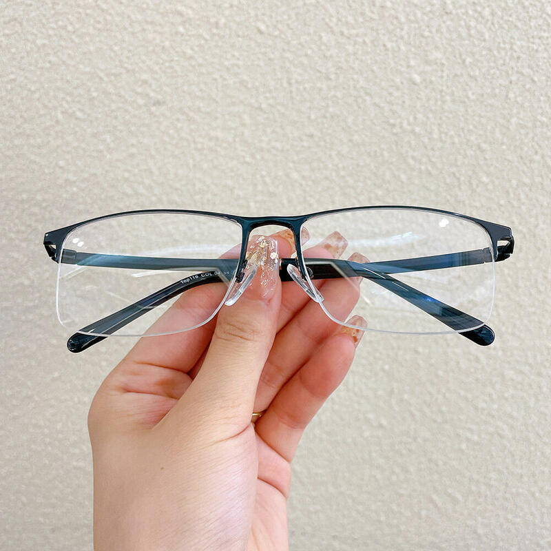 Cuicee Rectangle Browline Black Glasses