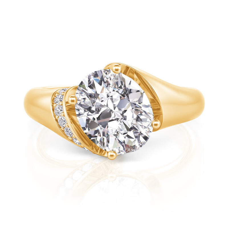 Jeulia Galaxy Surround Oval Cut Bypass Engagement Ring