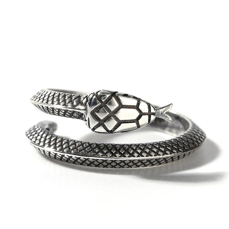 Jeulia "Puro deseo" Anillo de hombre de plata esterlina con serpiente