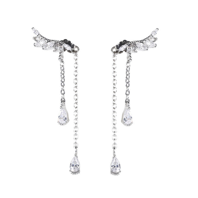 Jeulia Wing Design Sterling Silver Earring Drops