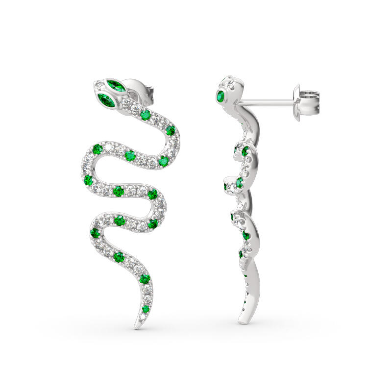 Jeulia "Spiritual Rebirth" Snake Shape Sterling Silver örhängen
