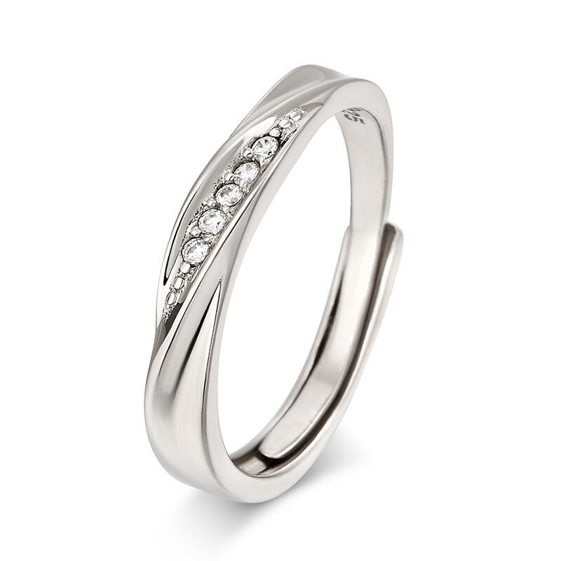 Jeulia Stylish Adjustable Sterling Silver Women's Band