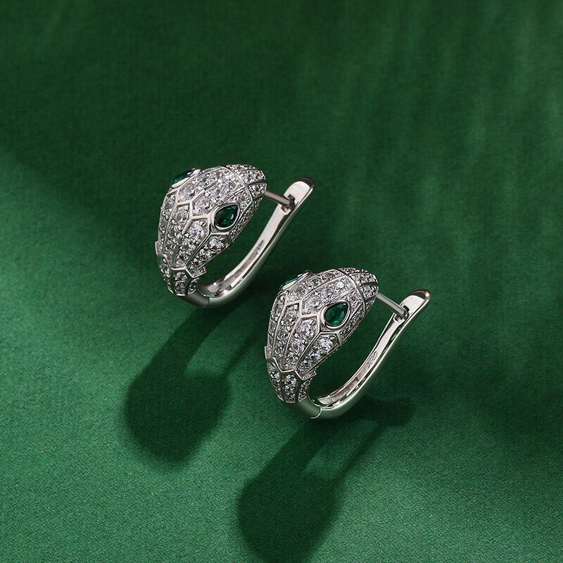 Jeulia "Rebirth" Snake Shape Sterling Silver Earrings