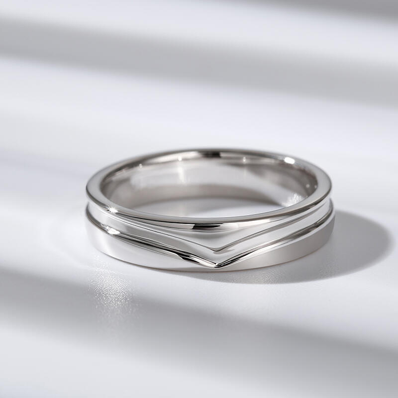 Jeulia "Everlasting Us" Sterling Silver Men's Band