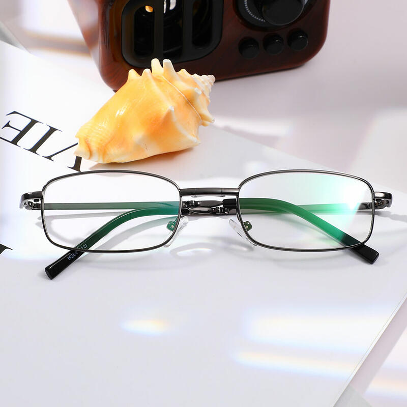 Kennan Rectangle Gunmetal Glasses