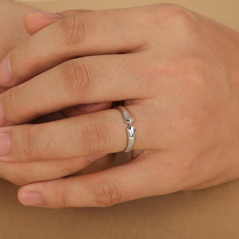 Jeulia Classic Geometric Men's Ring Sterling Silver