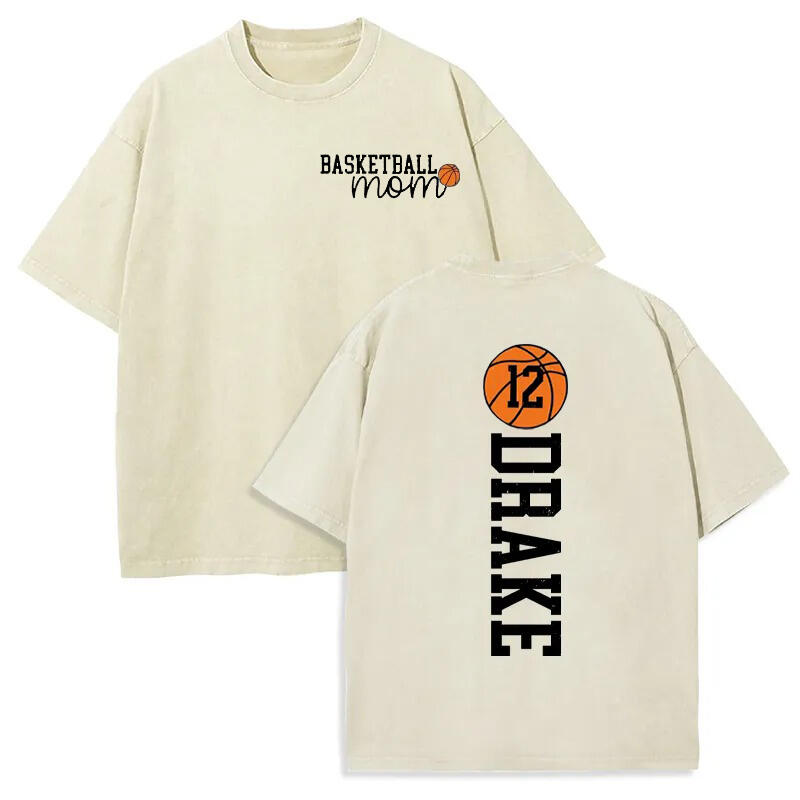 Personalized Washed T-shirt Basketball Custom Name and Jersey Number Perfect Gift for Sports Lover